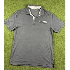 Travis Mathew Gray Polo Shirt Mens Large Cotton Blend Golf Casual